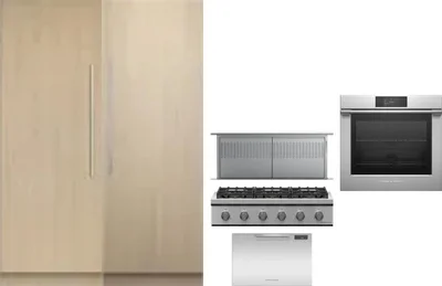 6 Piece Package Includes Refrigerator, Freezer, Cooktop, Wall Oven, Hood And Dishwasher
